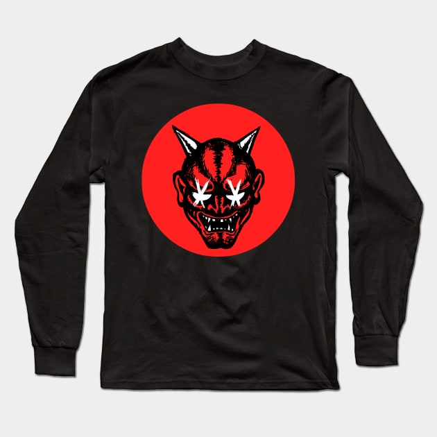 Red Oni Long Sleeve T-Shirt by thappier